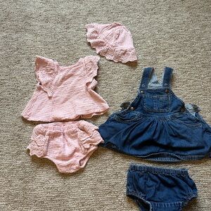 Pink and Denim Baby Outfit Set